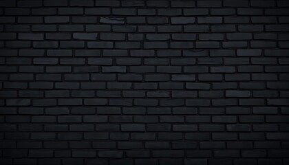 Texture of a black painted brick wall as a background or wallpaper