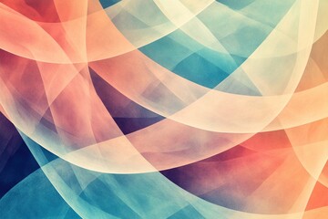 Abstract design with flowing, translucent ribbons in soft pastel colors