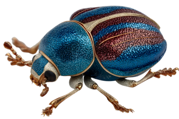 Metallic Blue and Burgundy Jewel Beetle CloseUp
