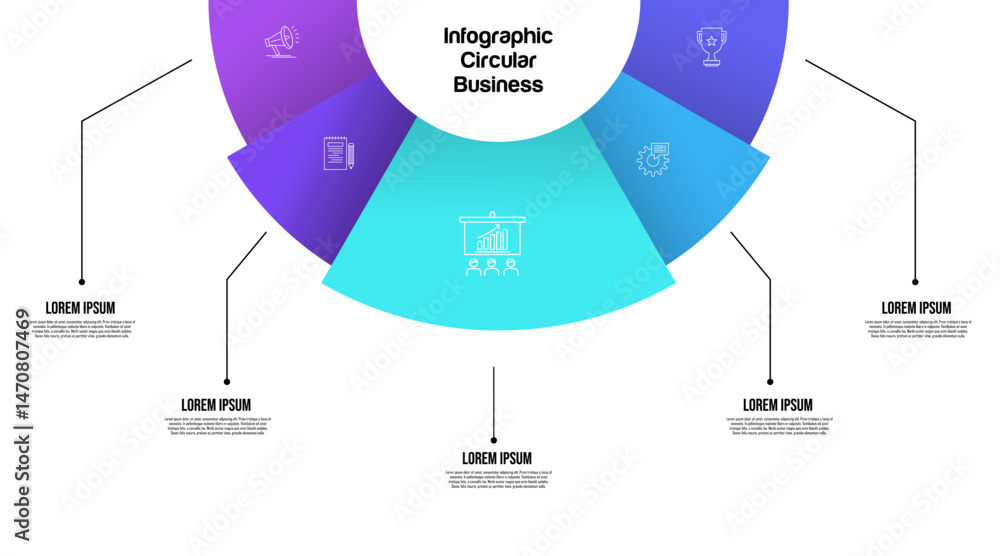 Poster infographic 5 step for business. concept of five features of startup project to select. minimal flat