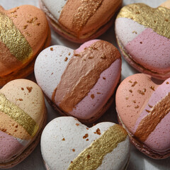 heart shaped macaroons