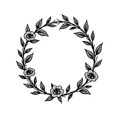 Elegant floral wreath illustration perfect for adding a touch of nature