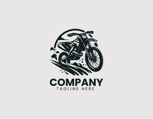 Obraz premium Powerful Trail Motorcycle Vector Logo Design, Strong Off-Road Motorcycle Vector Logo