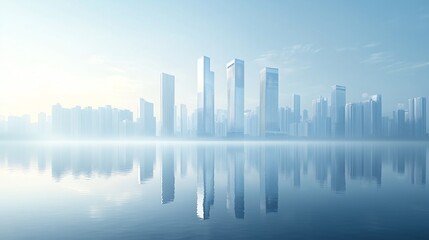Fototapeta premium Suzhou City Skyline with Modern Buildings in Minimalist Architecture