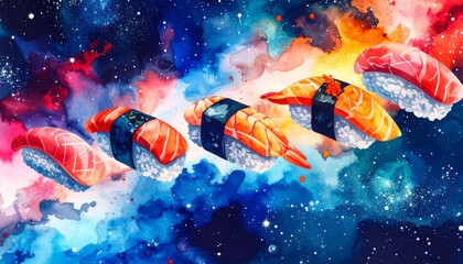 宇宙を漂う寿司