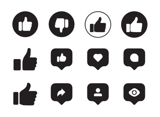 Repost, heart, like,user social media icon.Social media notification vector icon set. Like icon button , thumb up icon.share icon button. vector illustration eps 10.