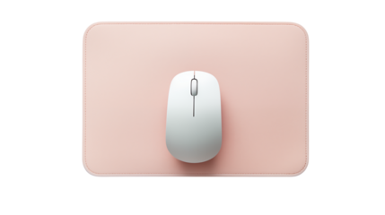 Elegant Pink Mouse Pad with Wireless Computer Mouse for Workspace Design