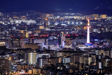 【夜景100選】京都府、将軍塚より眺める京都市街の夜景