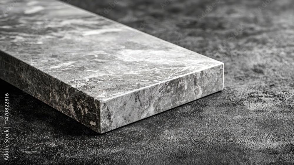 Poster Elegant Gray Marble Surface with Smooth Texture and Unique Pattern