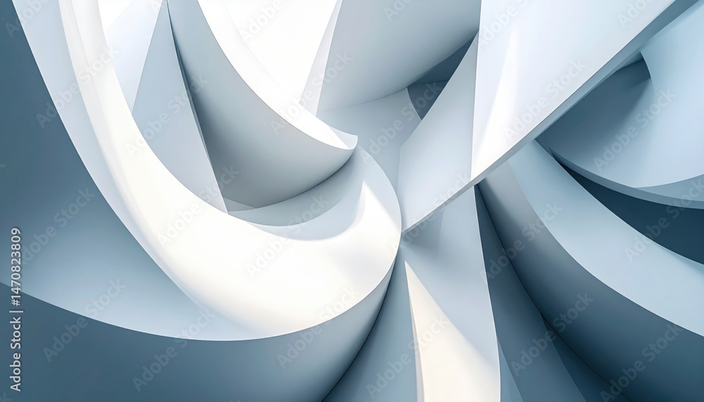 Aufkleber abstract architecture curved shapes with light and shadow