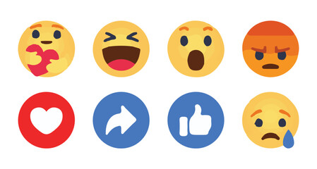 Thumbs up, like or heart, comment, share and follow, collection Button notification for social media.Repost, heart, like social icon. vector illustration eps 10.