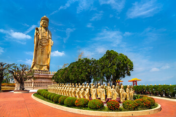 Golden Great Buddha statue at Fo Guang Shan Monastery in Kaohsiung, Southern Taiwan