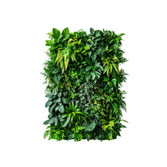 Naklejka premium Vertical garden living wall panel artificial plant greenery foliage decor sale on transparent background