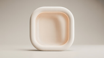 A solid light beige colored square with rounded corners