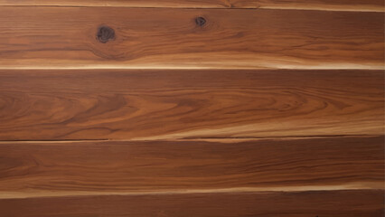 Horizontal Wood Plank Texture with Natural Grain and Knots, Rustic Brown Timber Background