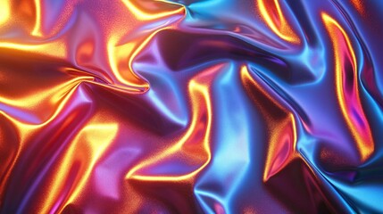 Fototapeta premium wrinkled neon shine holographic metallic Photography background