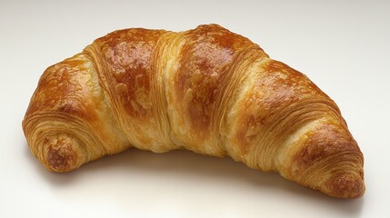 Golden-brown croissant, freshly baked and perfectly formed.