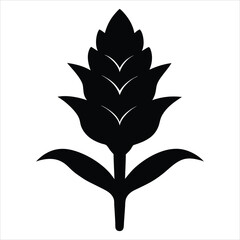 Red Ginger Flower Vector Silhouette