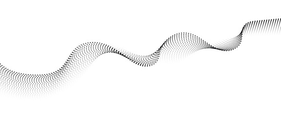 Fototapeta premium Flowing Dot Wave halftone gradient pattern on transparent background 
