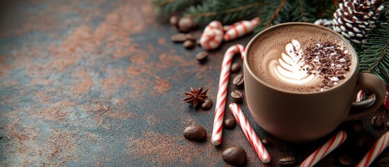 Festive holiday drink on a rustic surface.