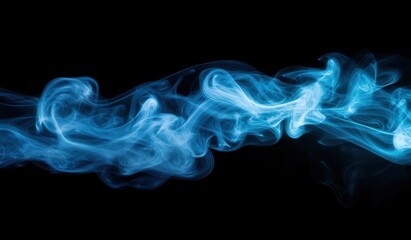 Obraz premium Abstract Blue Smoke Patterns against Black