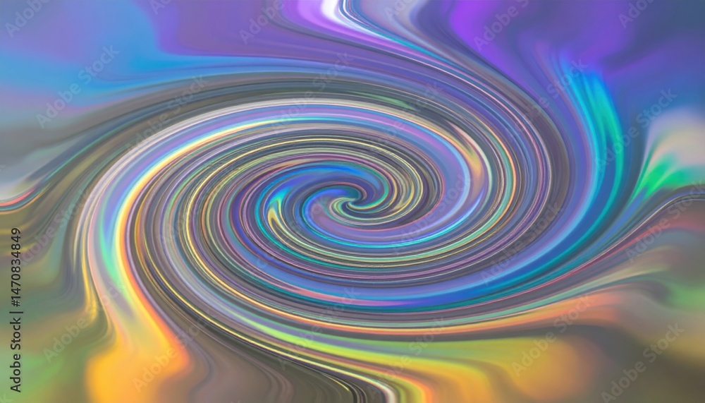 Poster abstract swirl with iridescent colors creates a mesmerizing pattern