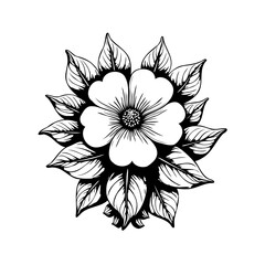 Detailed floral design illustration: Botanical beauty for artistic creations