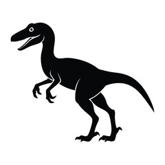 Velociraptor Dinosaur Vector Silhouette