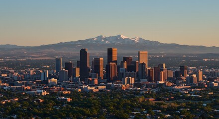 Fototapeta premium City Skyline and Mountain