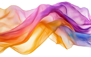 Fototapeta premium Vibrant beach sarong with a flowing fabric close-up showcasing bold colors and a relaxed, tropical style isolated on white background PNG