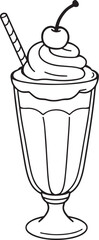 Hand Drawn Root Beer Float Vector for Coloring Activities