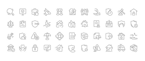 Assorted safety protection and harm icons