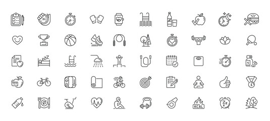 Fitness and Wellness Icons A Healthy Lifestyle Collection