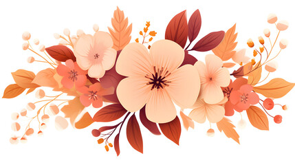 Elegant decorative floral ornate design with delicate flowers in shades of ivory, blush, and gold
