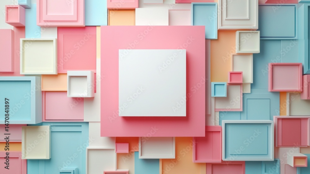 Poster colorful abstract background with geometric shapes and frames