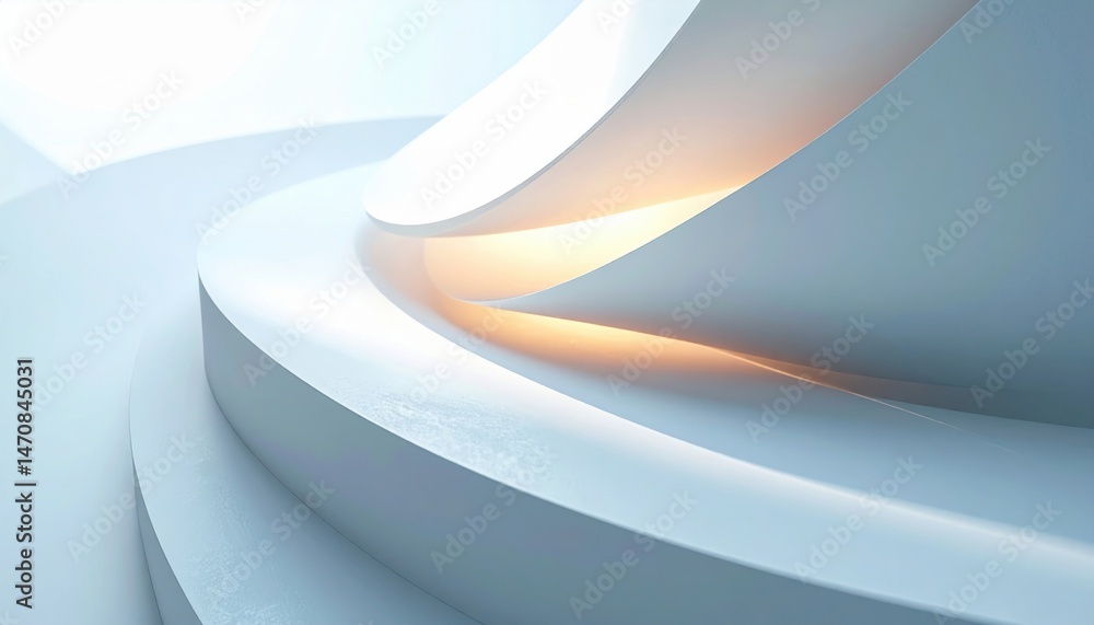 Poster abstract curved design with subtle light and shadow play