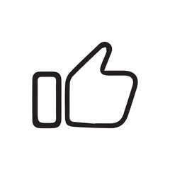 Thumb up icon.Thumb up line vector icon isolated on transparent background. like icon sign. vector illustration eps 10.