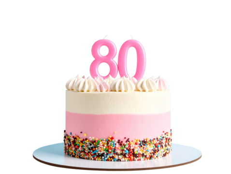 Photo of an elegant birthday cake with the number  