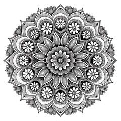 unique black and white mandala design
