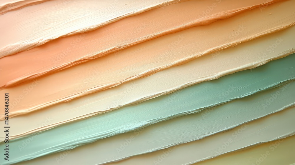 Poster layered paint swatches in peach beige brown and green colors creating a textured abstract background