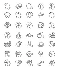Mental wellness icons showcase positivity