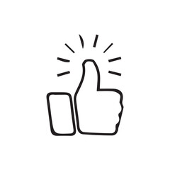 Thumb up and like love, meaning good button vector. For web and application. Illustration isolated on white background. vector illustration eps 10.