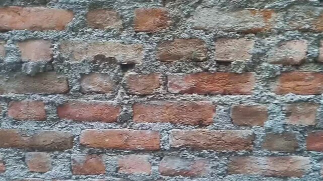 A weathered brick wall texture, showcasing the interplay of robust, time-worn bricks and mortar. Capturing the beauty of aged materials.
