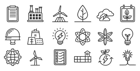 Environmental  technological icons sustainability concepts