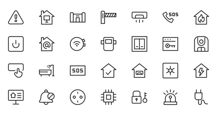 Smart home system icons collection