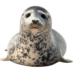 Captivating harbor seal portrait, showcasing its textured fur and innocent gaze