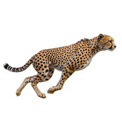 Cheetah running on transparent background