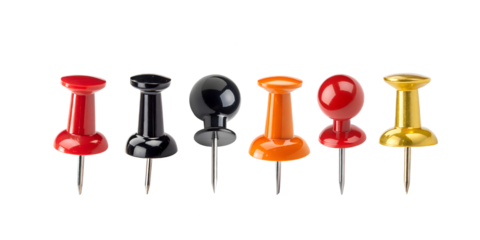 push pins isolated transparent background, push pin set,