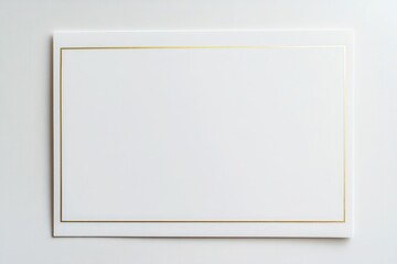 Fototapeta premium Blank white card with gold border