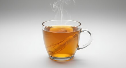 Ginseng Tea in Glass Cup